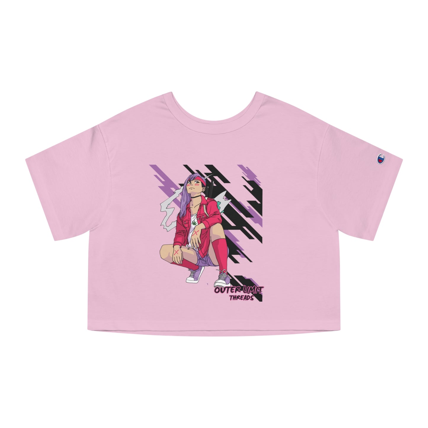 Cropped T-Shirt with Champion Logo