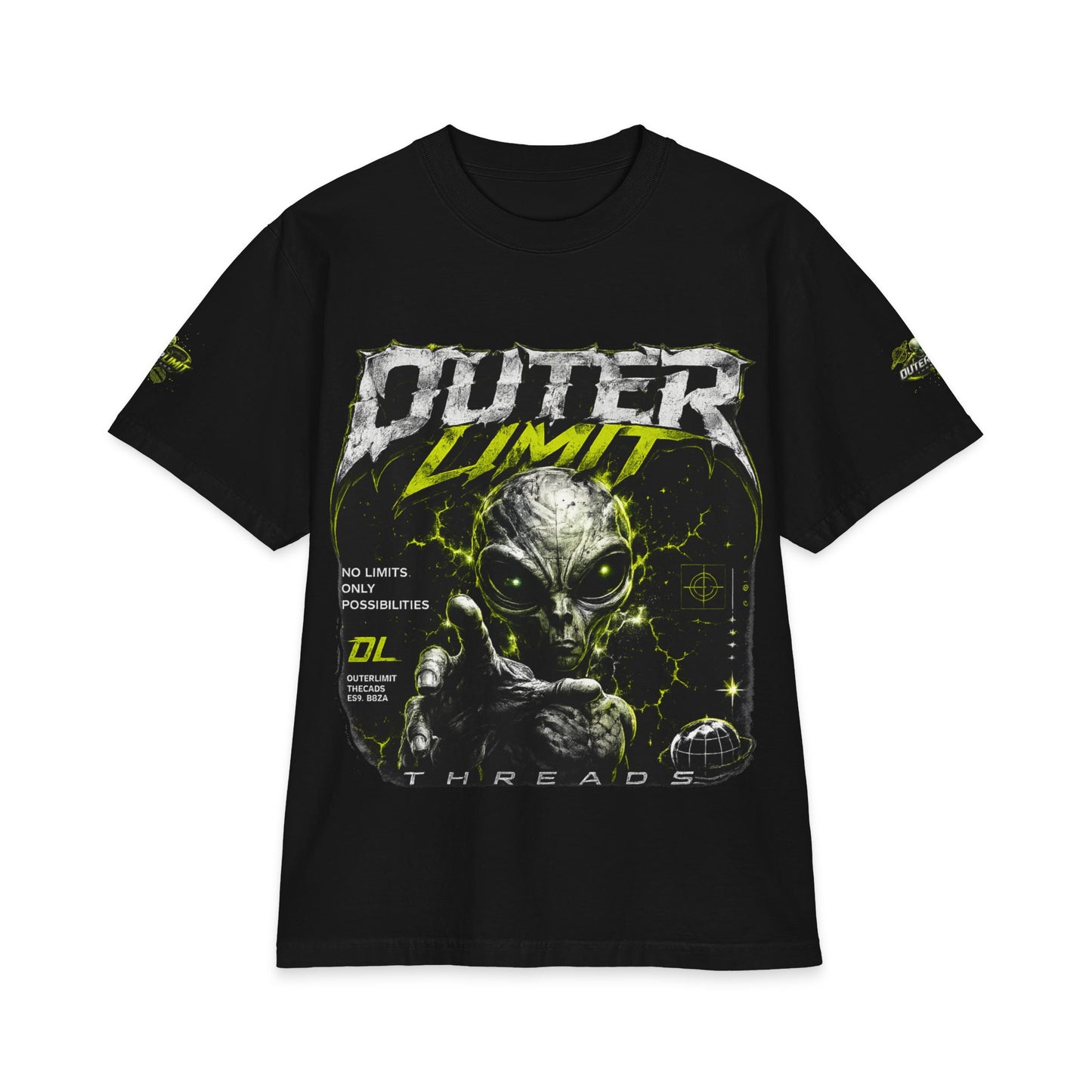 Outer Limit Alien Graphic Tee — Sci‑Fi Space Alien T‑Shirt
