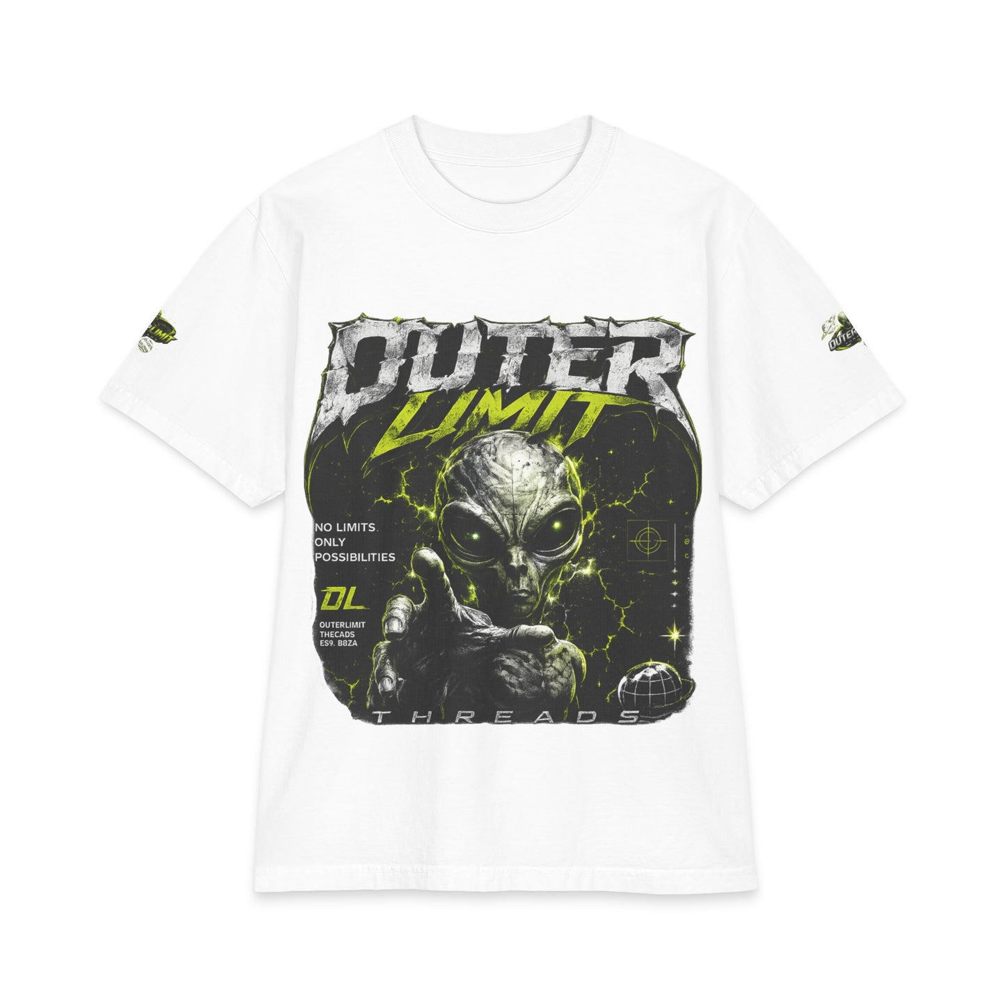 Outer Limit Alien Graphic Tee — Sci‑Fi Space Alien T‑Shirt
