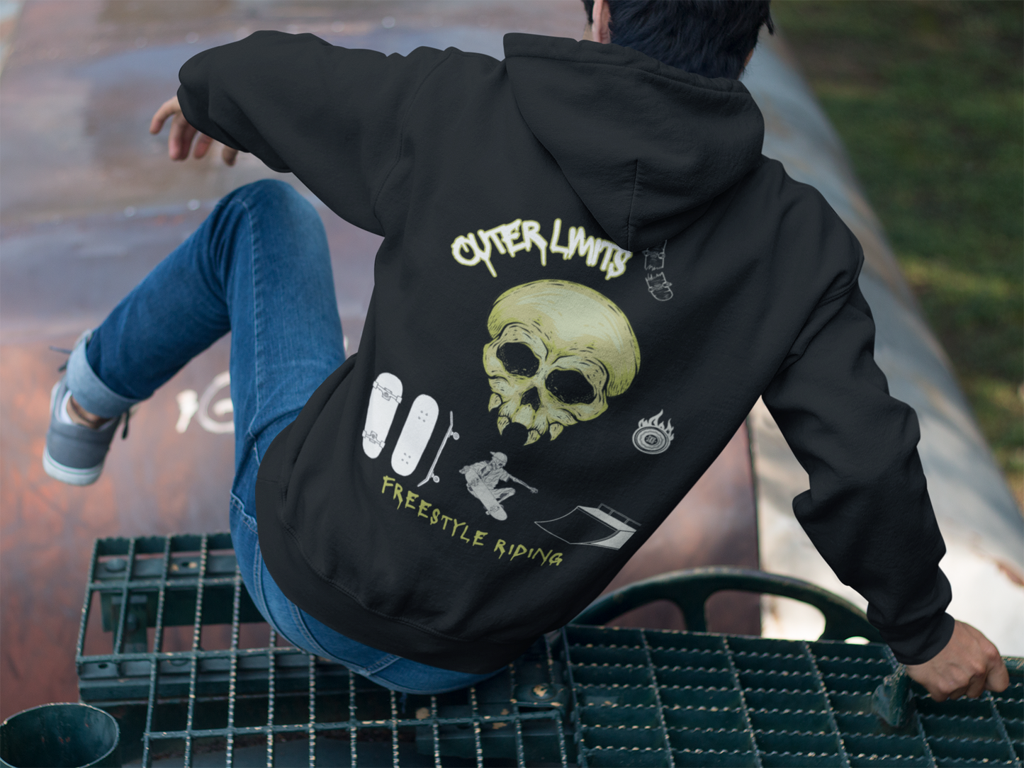 Alien Skateboard Fleece Hoodie