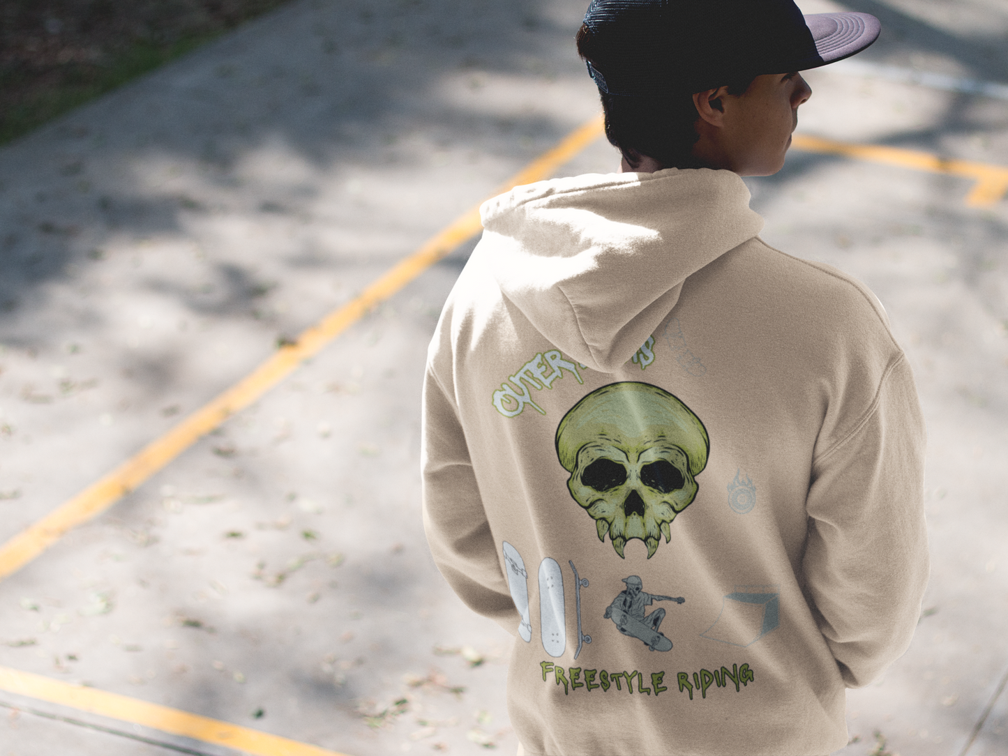 Alien Skateboard Fleece Hoodie