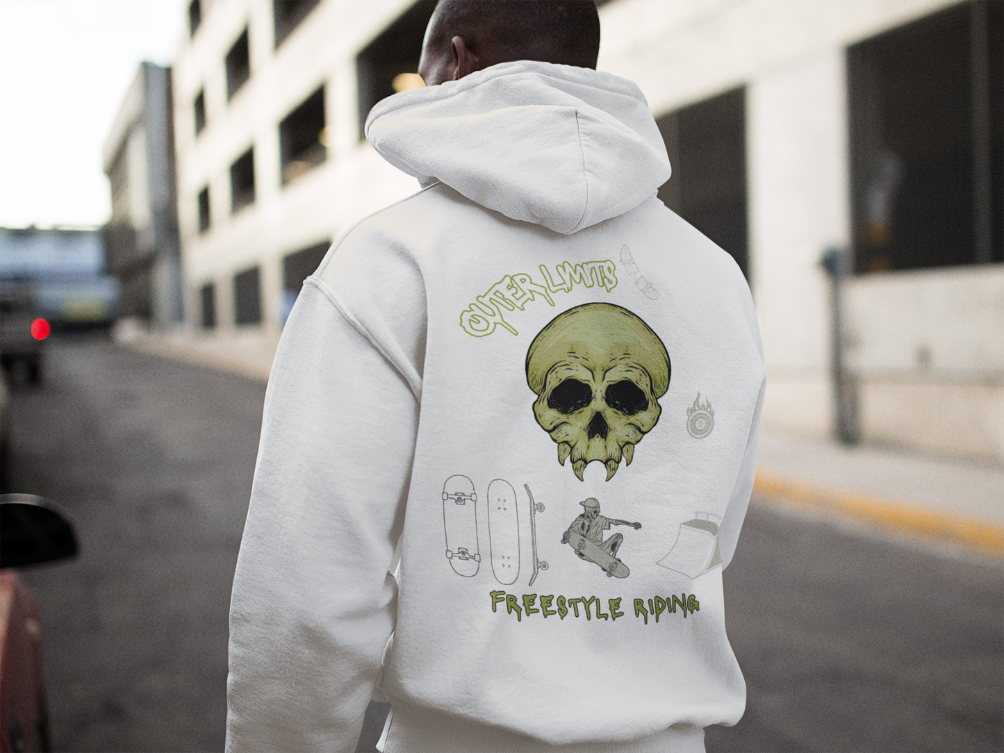 Alien Skateboard Fleece Hoodie