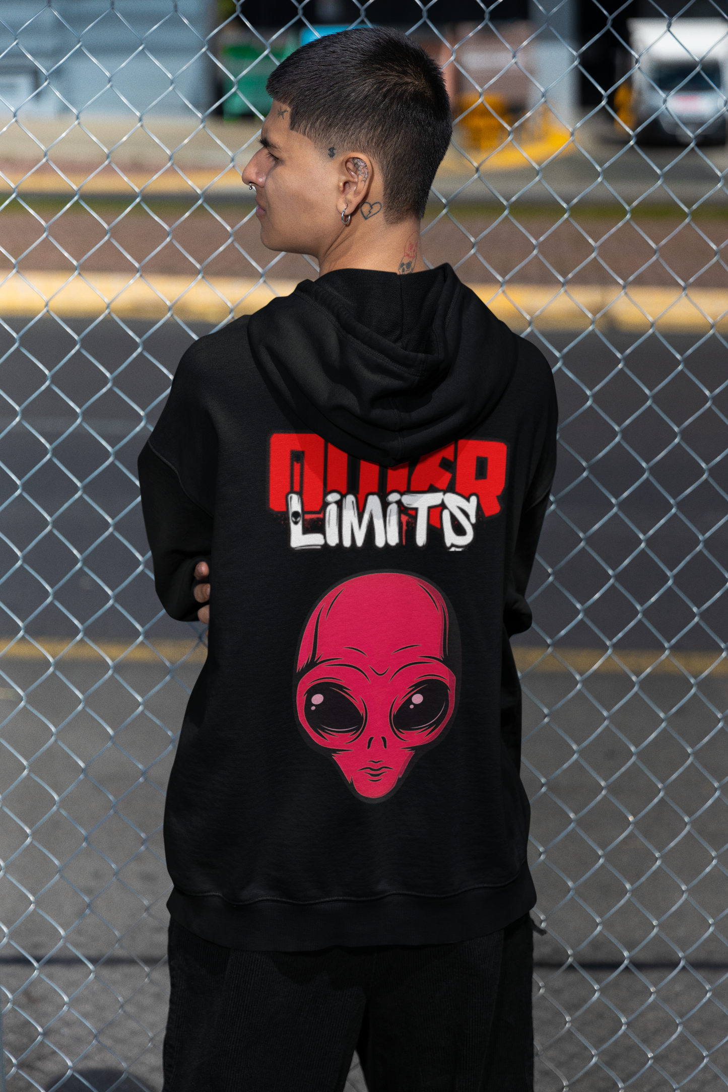 Outer Limits alien Heavy Blend Hooded Sweatshirt